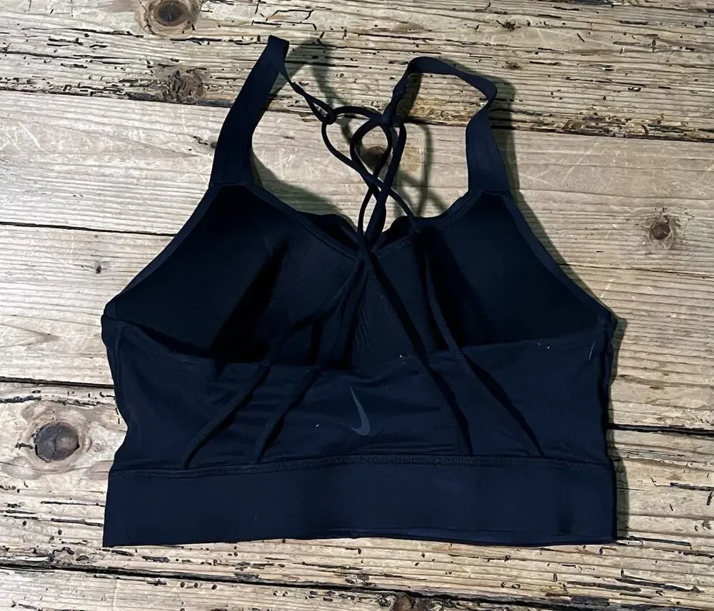 NIKE DRI-FIT Women’s Size 36 D Black Sport Air Puff Cross Support Bra